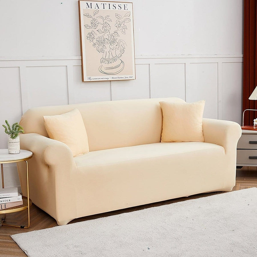 Sofa Cover – Plain Stretch – Bouclé Sand