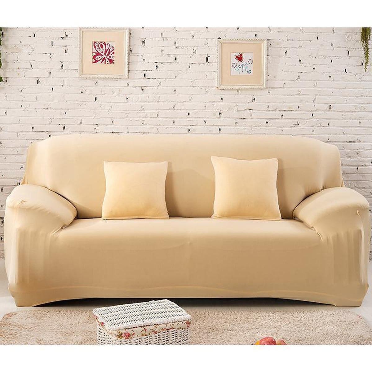 Sofa Cover – Plain Stretch – Buttermilk