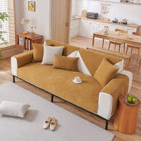 Non-Slip Sofa Cover – Plain Stretch – Caramel