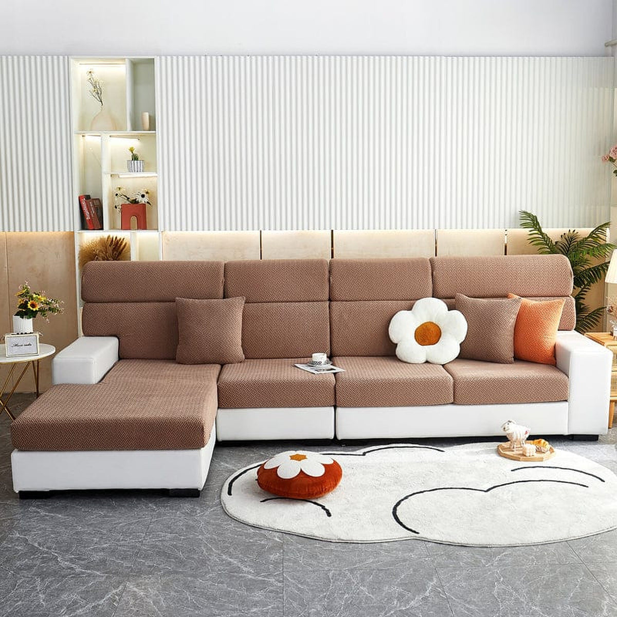 Sofa Cushion Cover – Plain Stretch – Espresso