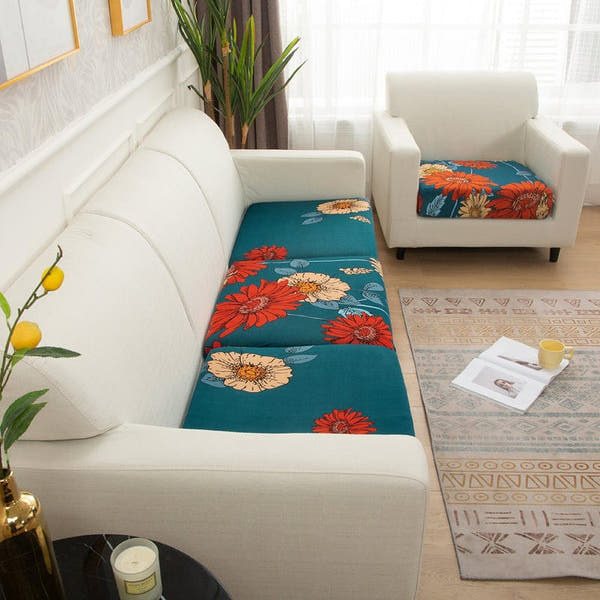 Sofa Cushion Cover – Tropical Floral – Forest