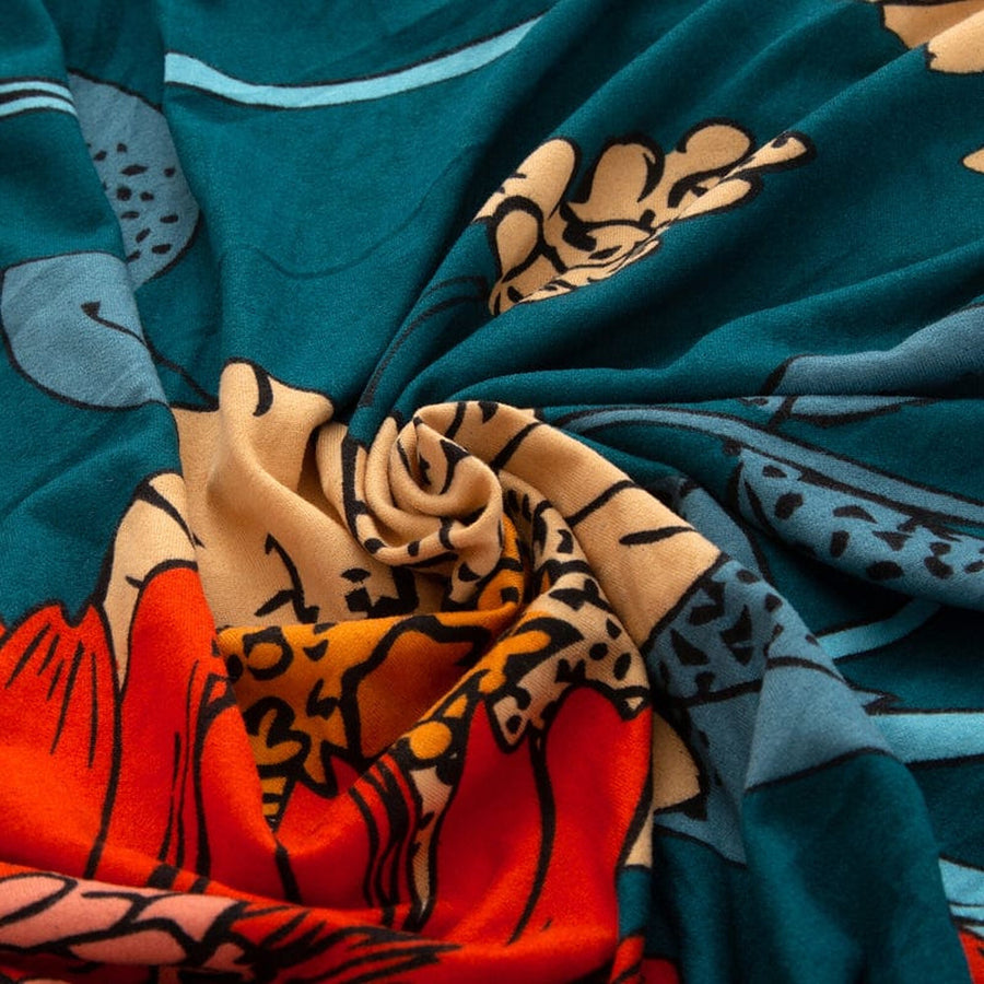 Sofa Cushion Cover – Tropical Floral – Forest