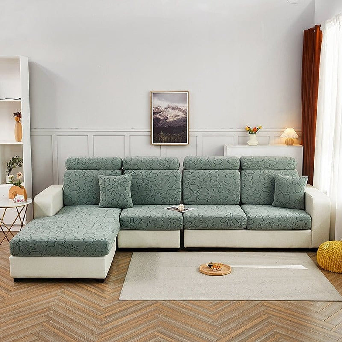 Sofa Cushion Cover – Plain Stretch – Sage Mist
