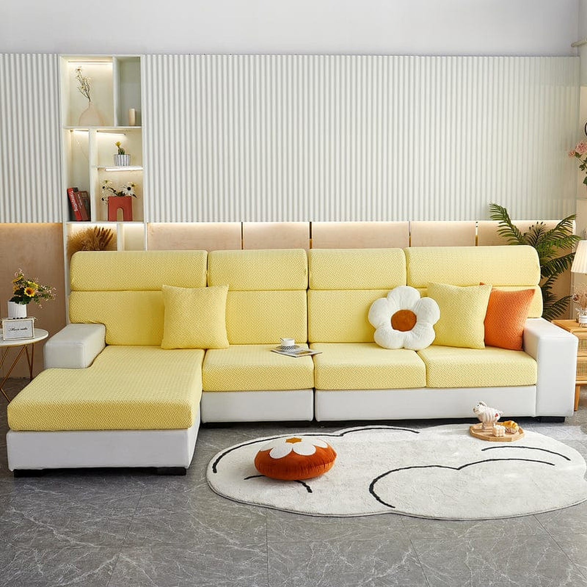 Sofa Cushion Cover – Plain Stretch – Honey