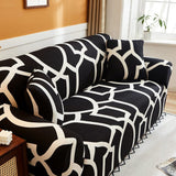 Sofa Cover – Geometric Honeycomb – Ink Black
