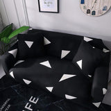 Sofa Cover – Triangle Print – Ink Black