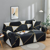 Sofa Cover – Geometric Outline – Ink Black