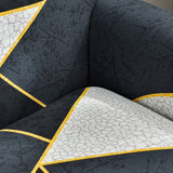 Sofa Cover – Geometric Outline – Ink Black