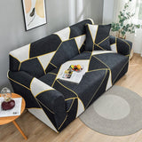 Sofa Cover – Geometric Outline – Ink Black
