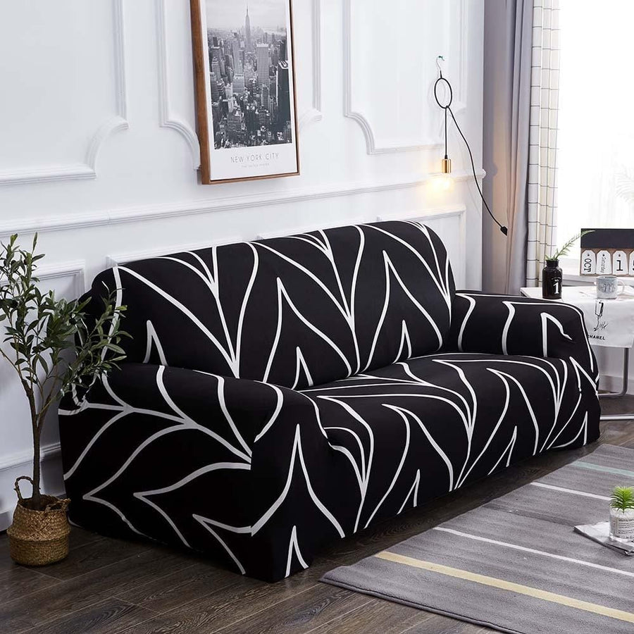Sofa Cover – Wave Print – Ink Black