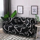 Sofa Cover – Cursive Print – Ink Black