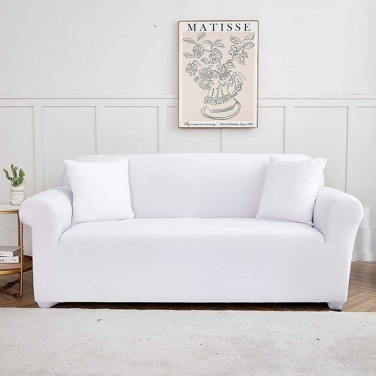 Sofa Cover – Plain Stretch – Pearl White