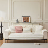Non-Slip Sofa Cover – Pinstripe Knit – Ivory Cream