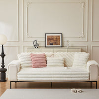 Non-Slip Sofa Cover – Pinstripe Knit – Ivory Cream