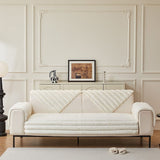 Non-Slip Sofa Cover – Pinstripe Knit – Ivory Cream