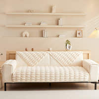 Non-Slip Sofa Cover – Quilted Waffle – Ivory Cream