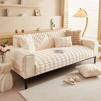 Non-Slip Sofa Cover – Quilted Waffle – Ivory Cream