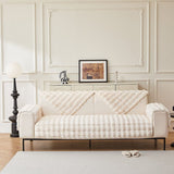 Non-Slip Sofa Cover – Velvet Brick – Ivory Cream