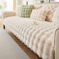 Non-Slip Sofa Cover – Velvet Brick – Ivory Cream