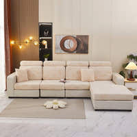 Sofa Cushion Cover – Plain Stretch Sectional – Bouclé Sand