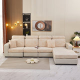 Sofa Cushion Cover – Plain Stretch Sectional – Bouclé Sand