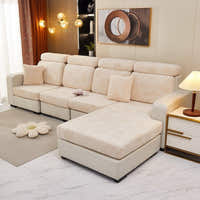 Sofa Cushion Cover – Plain Stretch Sectional – Bouclé Sand