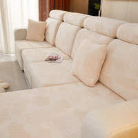 Sofa Cushion Cover – Plain Stretch Sectional – Bouclé Sand