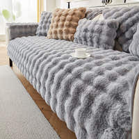 Non-Slip Sofa Cover – Velvet Quilted – Pearl Grey