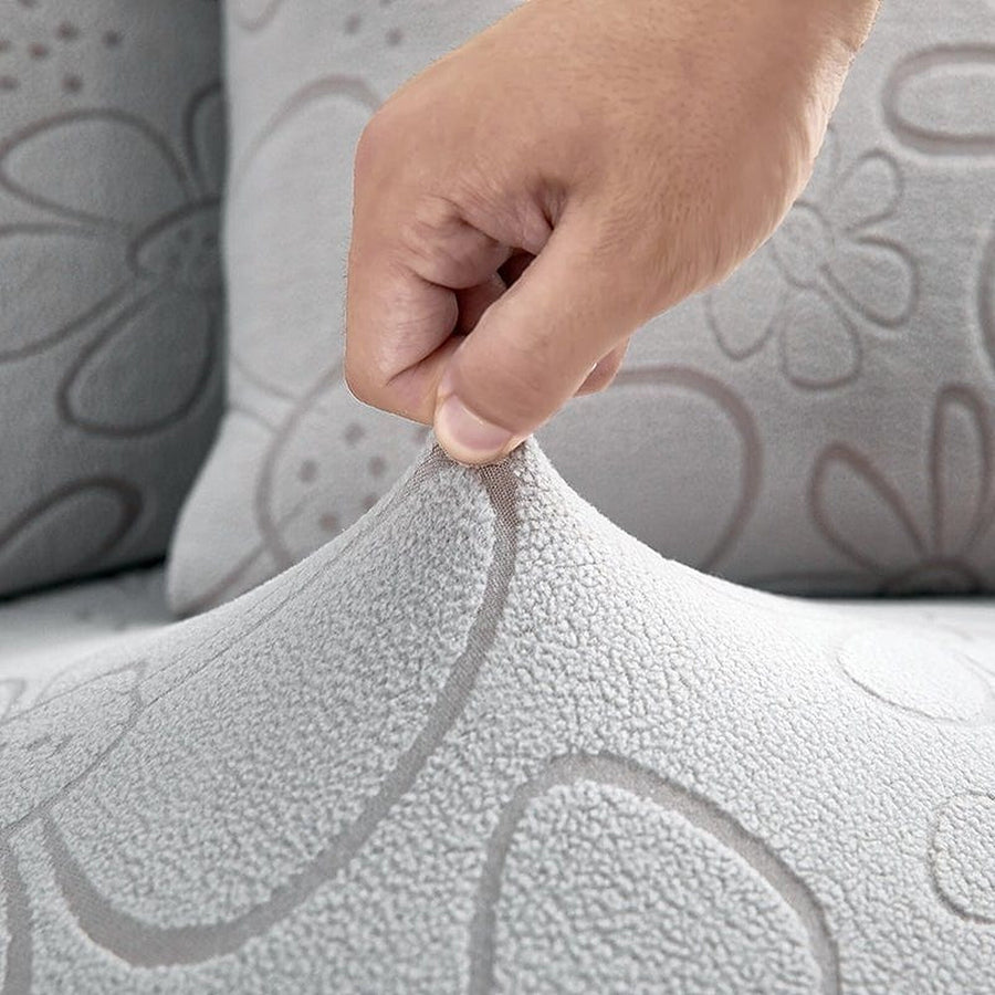 Sofa Cushion Cover – Floral Petite – Pearl Grey