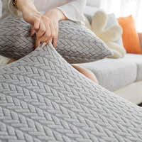 Sofa Cushion Cover – Corduroy Knit – Pearl Grey