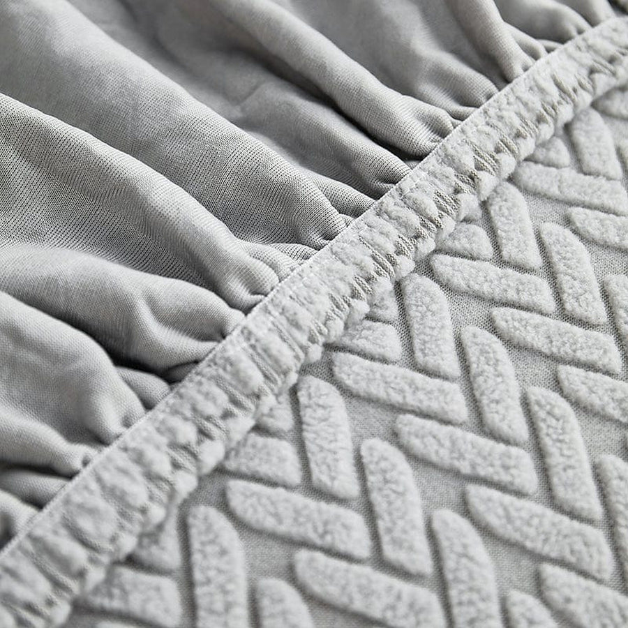 Sofa Cushion Cover – Corduroy Knit – Pearl Grey