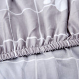Sofa Cover – Geometric Grid – Pearl Grey