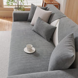 Non-Slip Sofa Cover – Plain Stretch – Pearl Grey