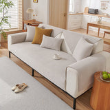 Non-Slip Sofa Cover – Plain Stretch – Pearl White