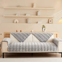 Non-Slip Sofa Cover – Velvet Brick – Pearl Grey