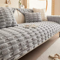 Non-Slip Sofa Cover – Velvet Brick – Pearl Grey