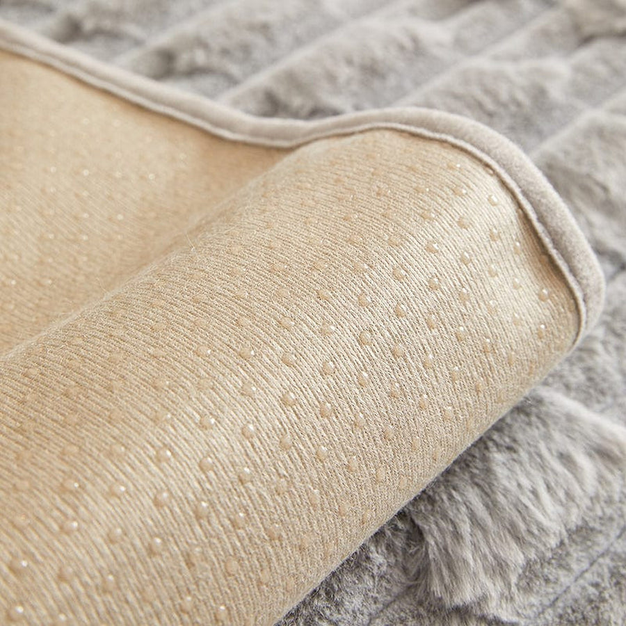 Non-Slip Sofa Cover – Velvet Brick – Pearl Grey