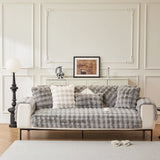 Non-Slip Sofa Cover – Velvet Bubble – Pearl Grey