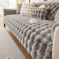 Non-Slip Sofa Cover – Velvet Bubble – Pearl Grey