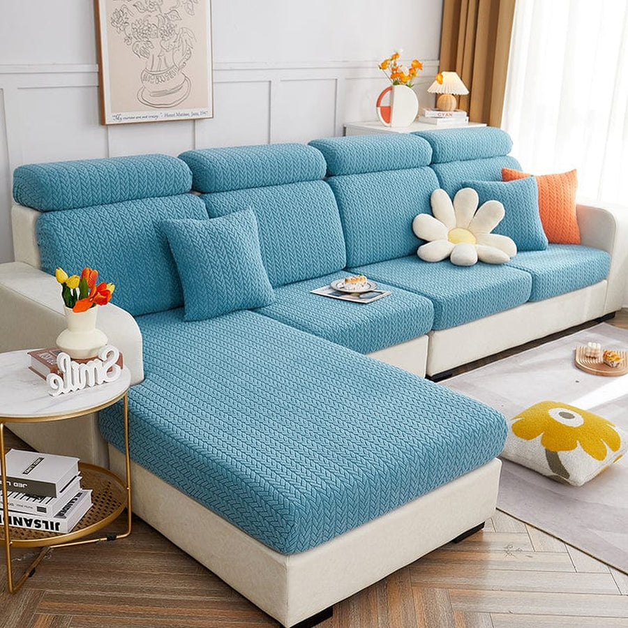 Sofa Cushion Cover – Corduroy Knit – Sky Mist