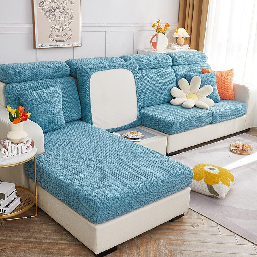 Sofa Cushion Cover – Corduroy Knit – Sky Mist