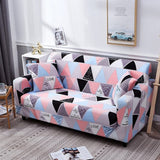 Sofa Cover – Geometric Triangles – Soft Blush