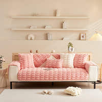 Non-Slip Sofa Cover – Quilted Brick – Soft Blush