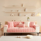 Non-Slip Sofa Cover – Quilted Brick – Soft Blush