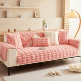 Non-Slip Sofa Cover – Quilted Brick – Soft Blush