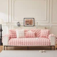 Non-Slip Sofa Cover – Velvet Bubble – Soft Blush