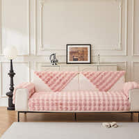 Non-Slip Sofa Cover – Velvet Bubble – Soft Blush