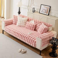 Non-Slip Sofa Cover – Velvet Bubble – Soft Blush