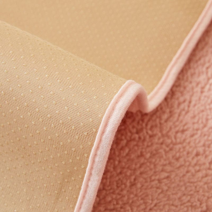 Non-Slip Sofa Cover – Embroidered Print – Soft Blush