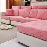 Sofa Cushion Cover – Embossed Floral – Soft Blush